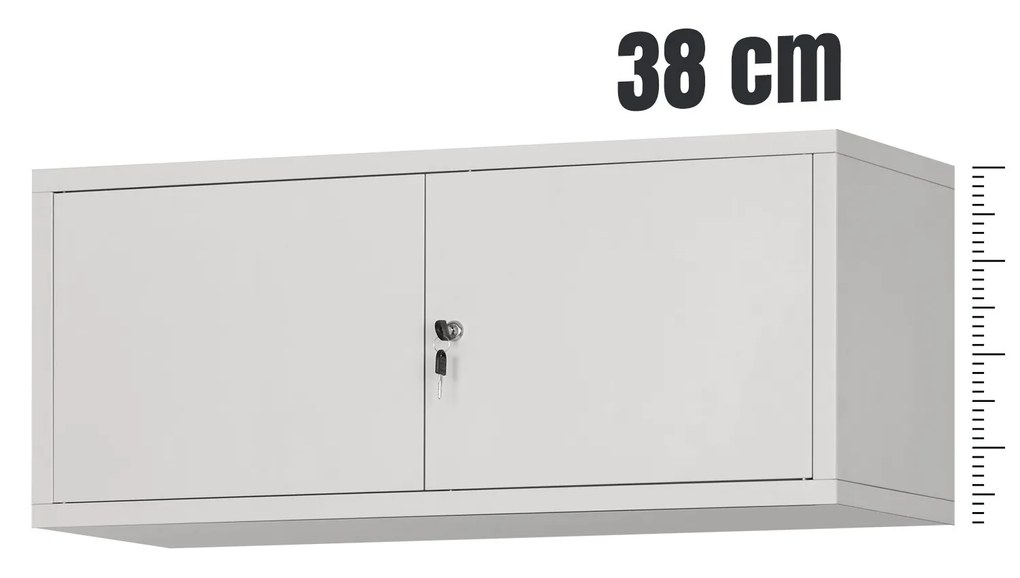 Felsőszekrény iratszekrényre EWA, 900 x 380 x 400 mm, szürke