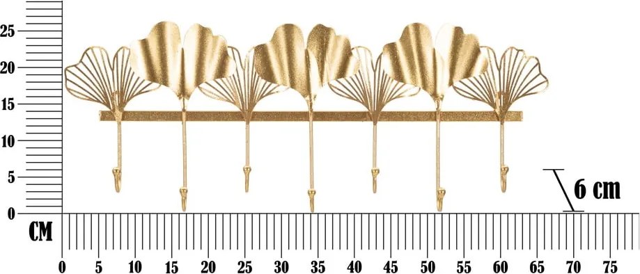 Leaves aranyszínű fali fogas - Mauro Ferretti