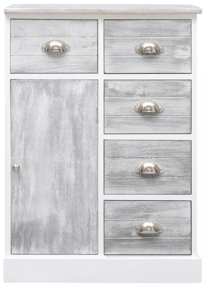10 fiókos szürke fa tálalószekrény 113 x 30 x 79 cm