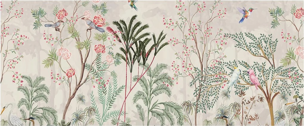 Fali fotótapéta Étkezőbe Trópusi oázis 250x104 Ragasztó