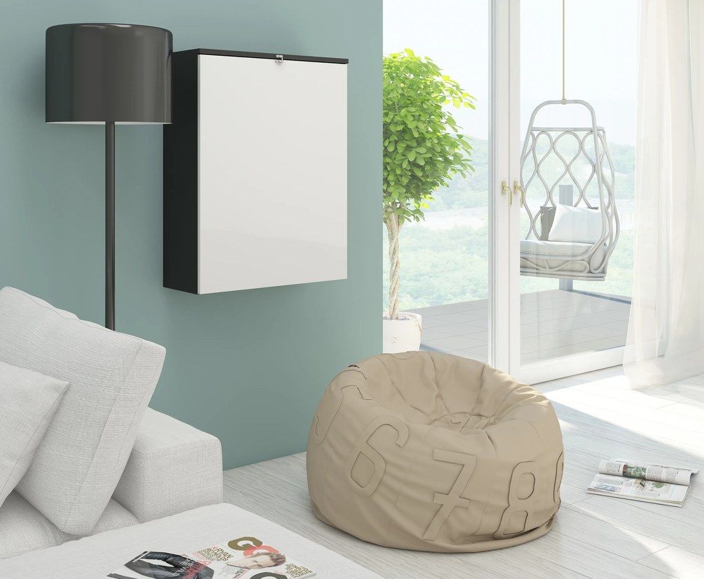 Számítógépasztal Harby fekete + fényes fehér. 780205