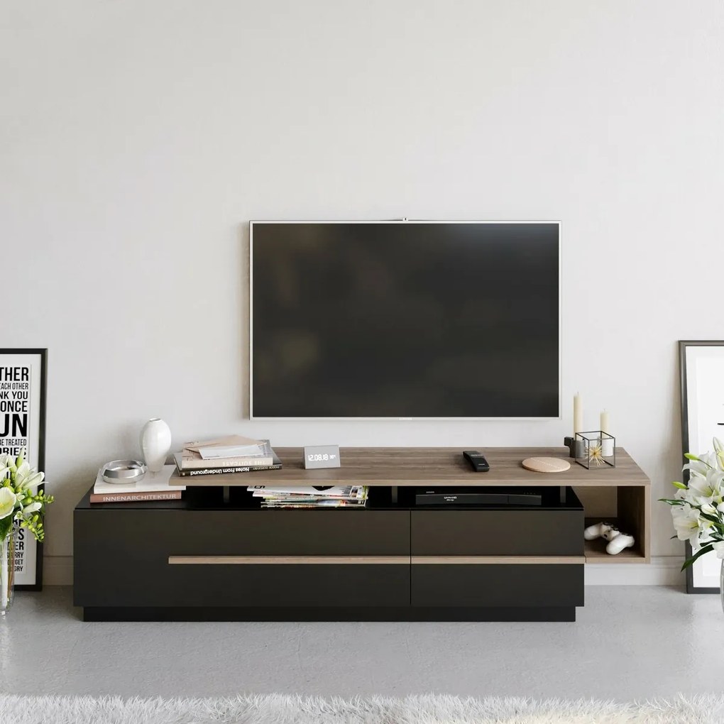 Pia Black and Walnut TV-asztal