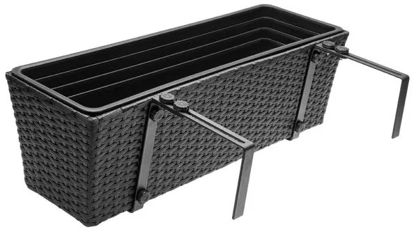 Casaria® polyrattan virágtartó fekete 2 darabos