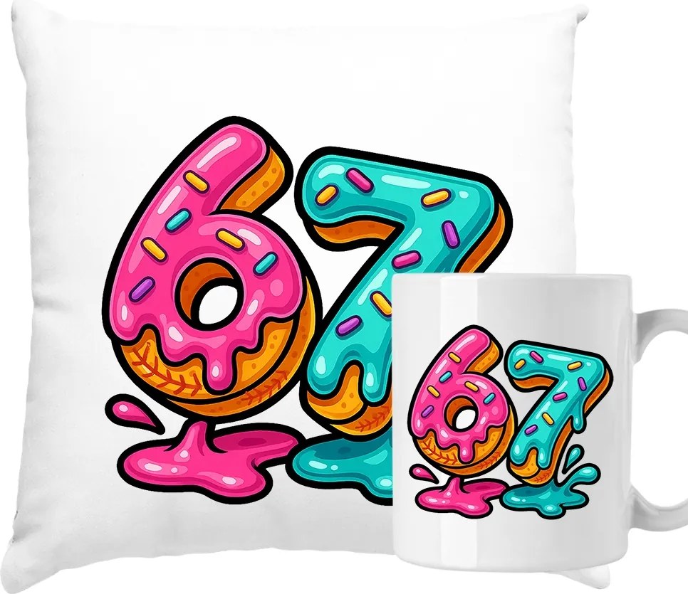 Bögre és párna szett Six Seven 67 Ajándék Gyerekeknek