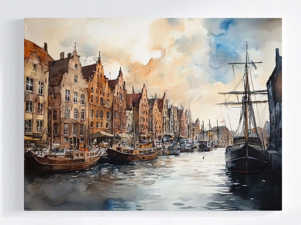Canvas Vászonkép Gdańsk Óvitorlás Csatorna Motława 100x75
