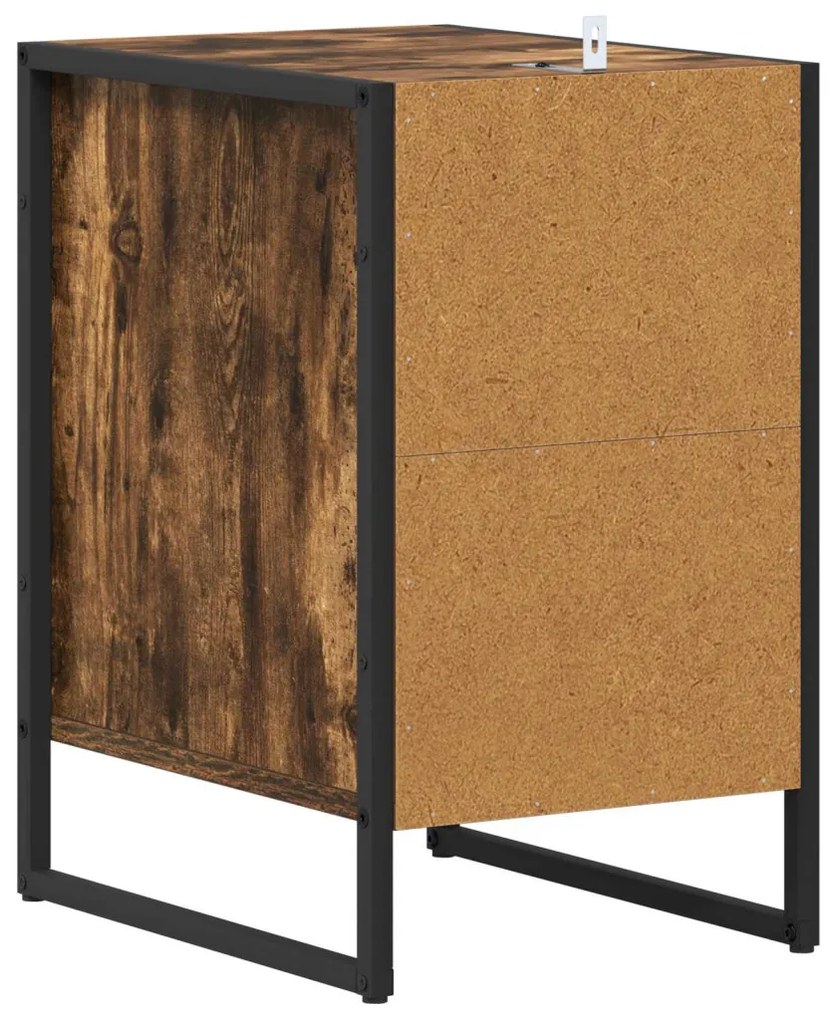 vidaXL Éjjeli asztal fiókkal Füstös tölgy 39,5 x 30 x 50 cm Faanyag