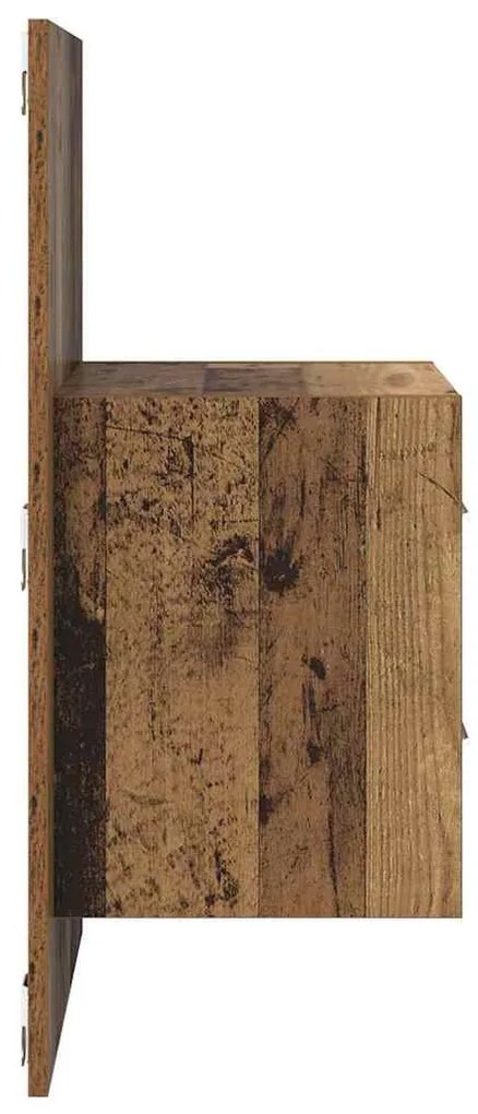 Fali éjjeli szekrény 2 pcs Öreg fa 48,5 x 32,5 x 80 cm Faanyag