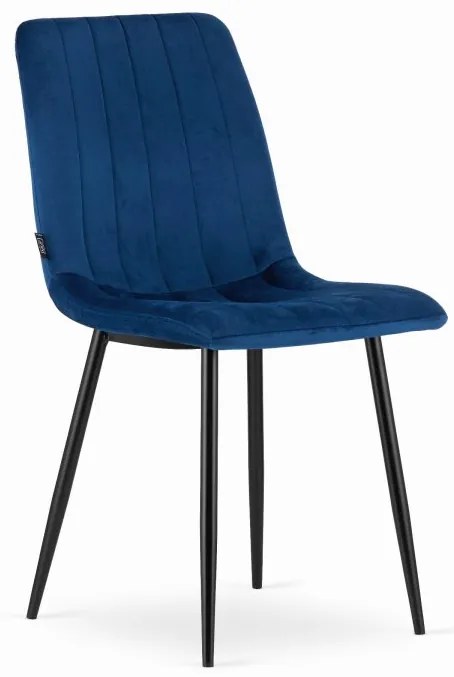 Étkező szett 1 + 4, fekete RAMOD asztal 100x60 cm + kék LAVA szék fekete lábakkal