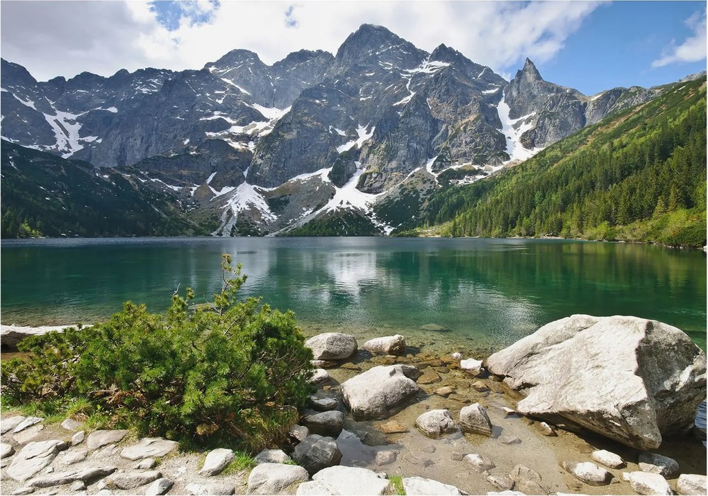 Fotótapéta Flizelin Dekoratív tapéta Hegyi tó 208x146 Ragasztó