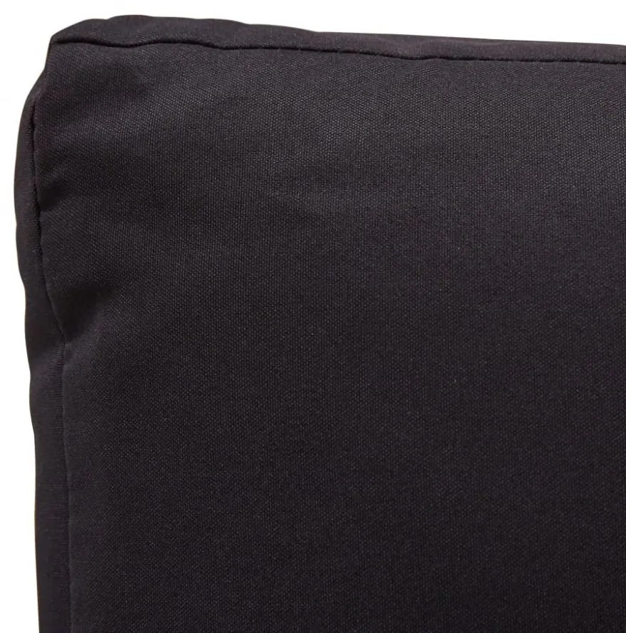 fekete polyrattan kétszemélyes kerti kanapé párnákkal 124 cm