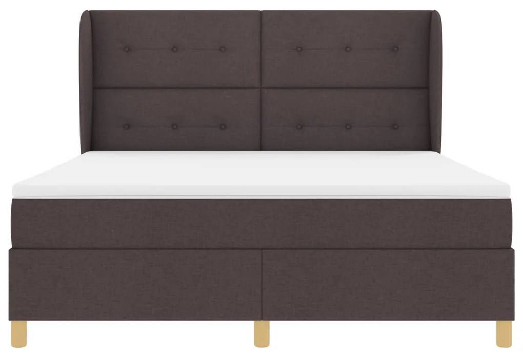 Boxspring Ágy Matrac Kávébarna 180x200 cm Szövet
