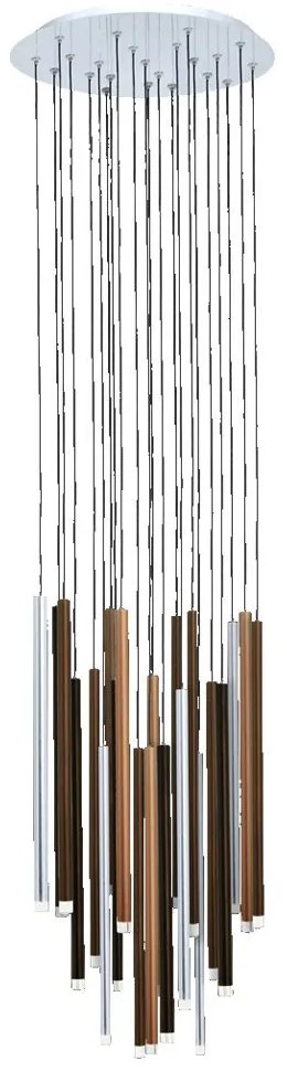 PREZENT 64405 LA VELA Többágú Függesztett Lámpa Króm, Fekete, Kávé, Réz, Ezüst LED IP20