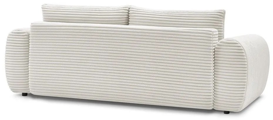 Krémszínű kordbársony kinyitható kanapé 257 cm Lucien – Bobochic Paris