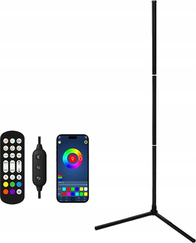 Álló Sarok lámpa Álló éjszakai Rgb Szivárvány hatás 3D Távirányító Alkalmazás