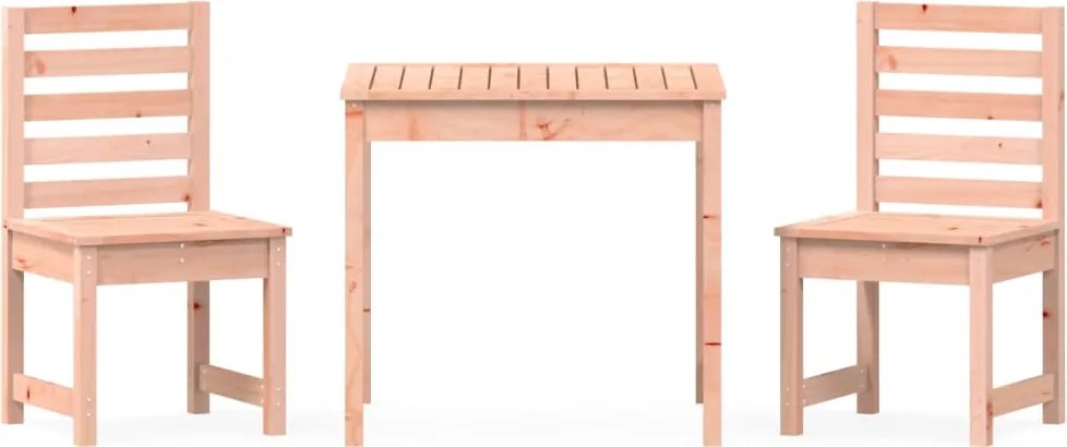 vidaXL 3 részes tömör duglászfenyő kerti bisztrószett