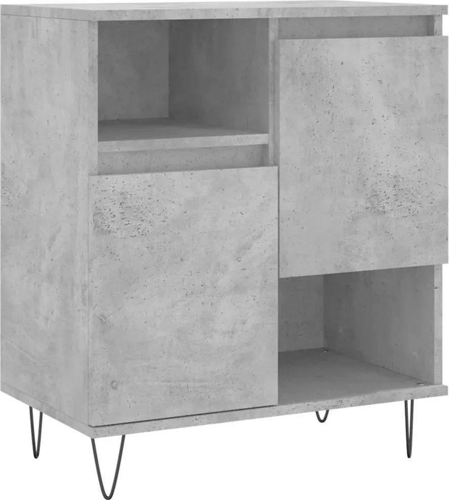 vidaXL betonszürke szerelt fa tálalószekrény 60 x 35 x 70 cm