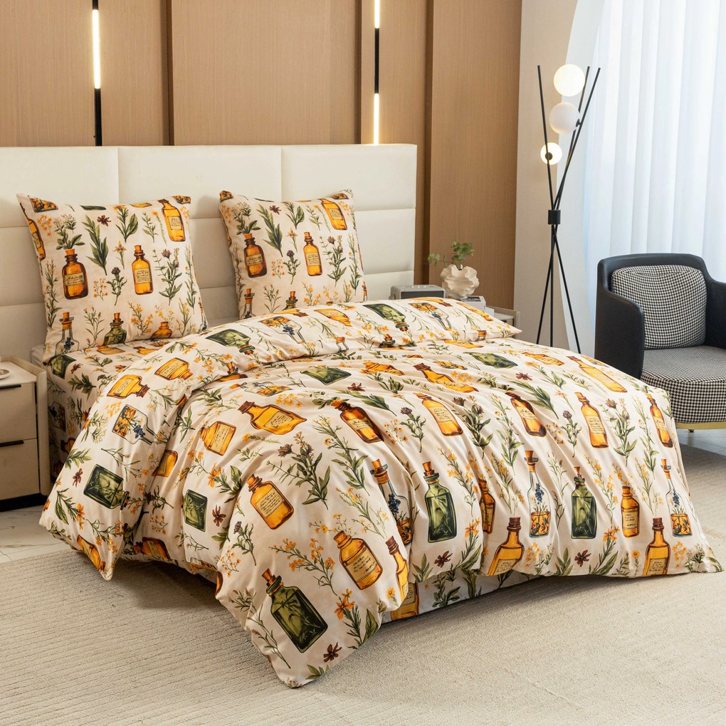 Mikroszálas ágyneműhuzat APOTHECARY krém színű Ágyneműhuzat mérete: 70 x 90 cm | 140 x 200 cm