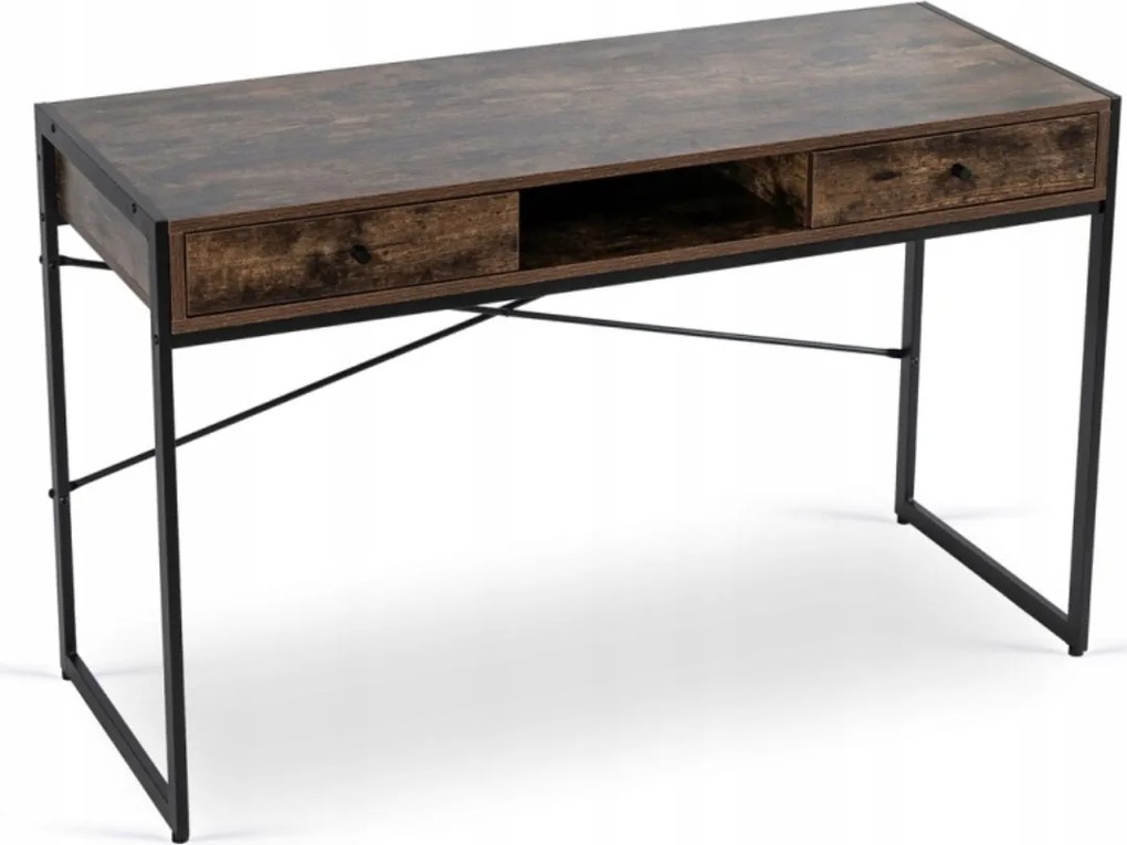 Loft íróasztal tölgy fekete ipari számítógép Step dolgozószoba