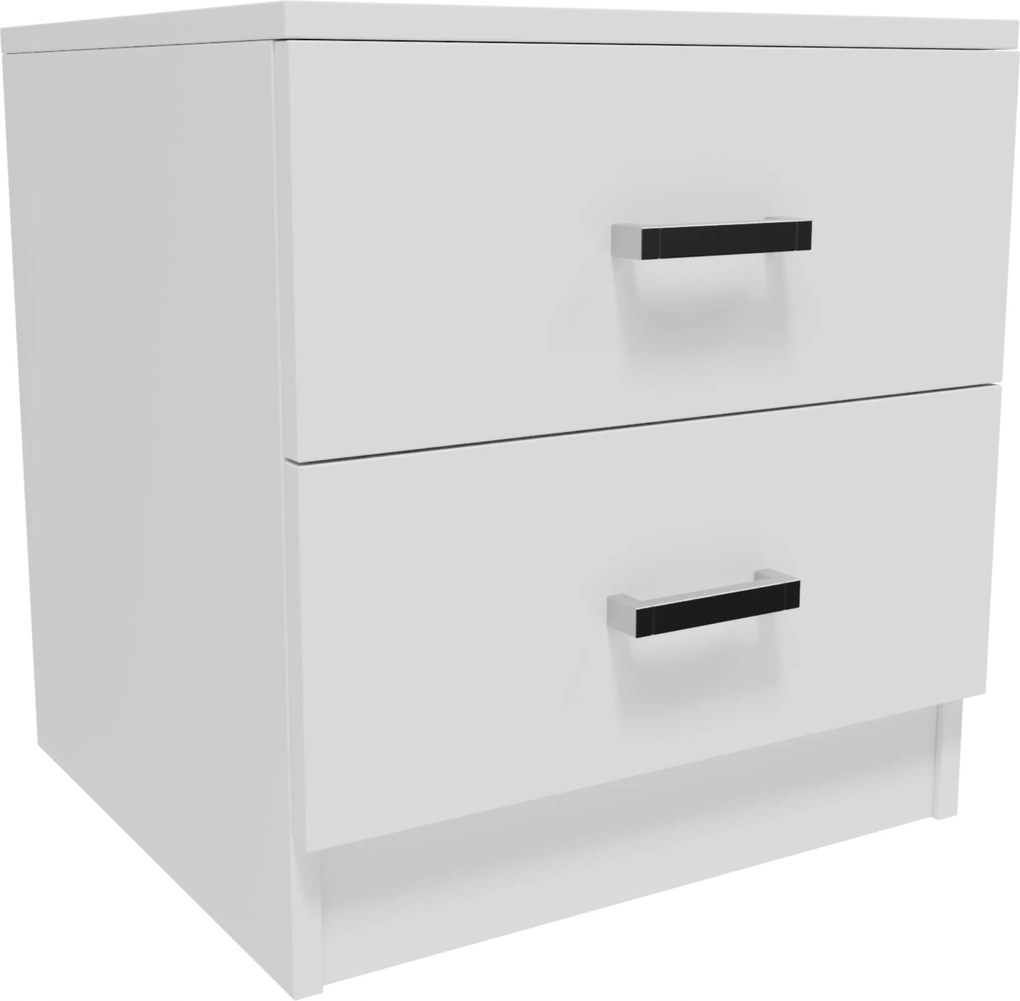 Éjjeliszekrény CR3-LOFT-2S fehér kicsi praktikus éjjeli asztal hálószobába