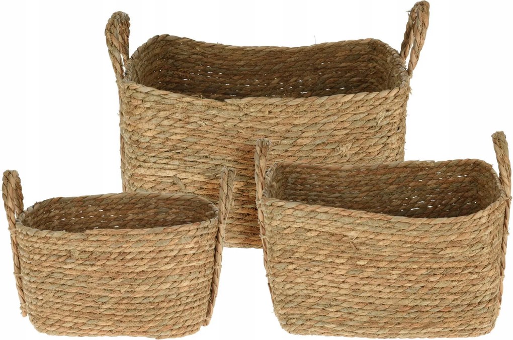 Tárolókosár Fogantyúkkal kosár szett x3 Fonott Kosár