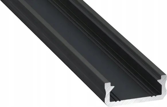 Alu Profil D Típusú Led-es Felületkezelő Fekete 2m