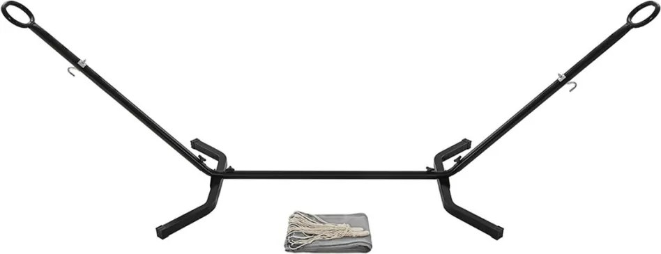 Kerti függőágy 300x90x95 cm, szövet, szürke, AZL-E1201 GREY