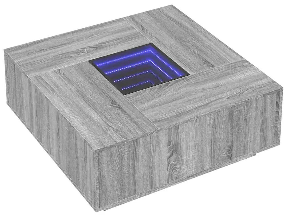 Sonoma végtelen hatású LED-es dohányzóasztal 100 x 100 x 40 cm
