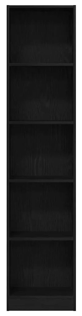 fekete tölgy szerelt fa könyvespolc 40x24x176 cm