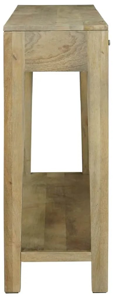 vidaXL Konzolasztal Természetes szürke 110 x 30 x 80 cm Tömör Mangófát