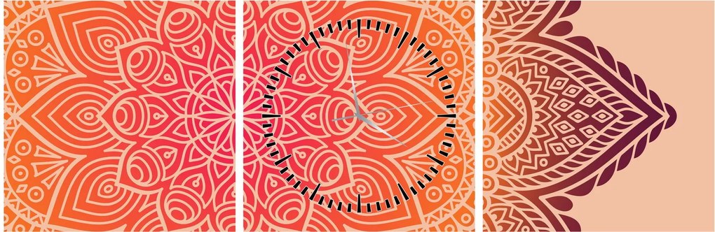 Kép - mandala art (órával) (90x30 cm)