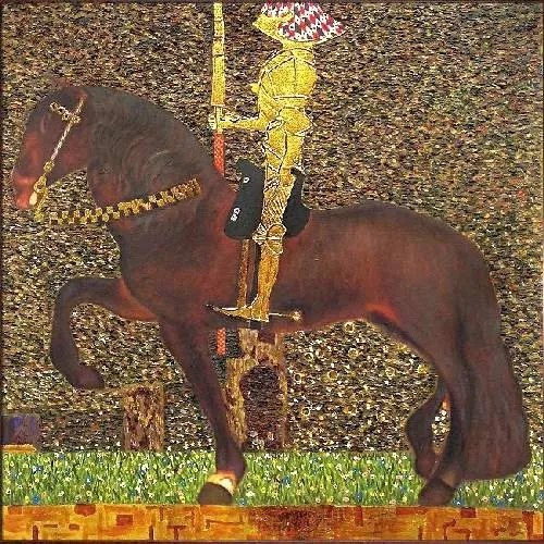 Gustav Klimt - Golden Knight üvegkép, falikép