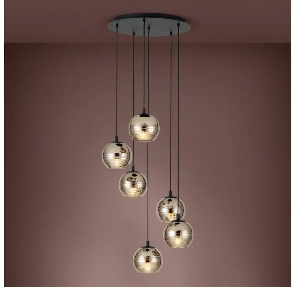 Eglo 39687 - Csillár zsinóron LEMORIETA 6xE27/40W/230V