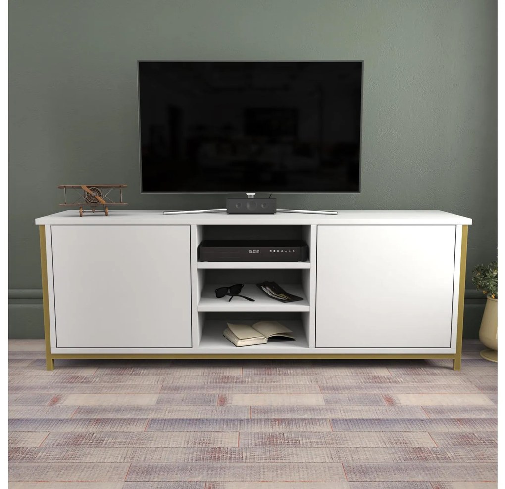 TV asztal Otosello (arany + fehér). 1107349