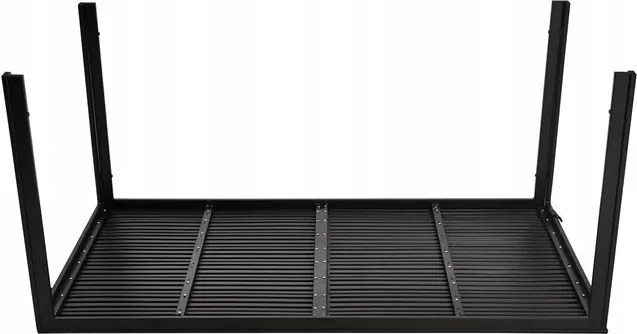 Kerti asztal, MultiGarden SAK-156, fekete, 156 x 78 cm, 6 személyes, magasság: 74 cm, fahatású műanyag asztallap, porszórt acél váz, teherbírás: 150 kg