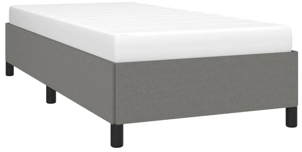 sötétszürke szövet ágykeret matrac nélkül egyszemélyes 90x190cm