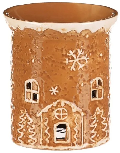 Kerámia aromalámpa mézeskalács házikó, barna