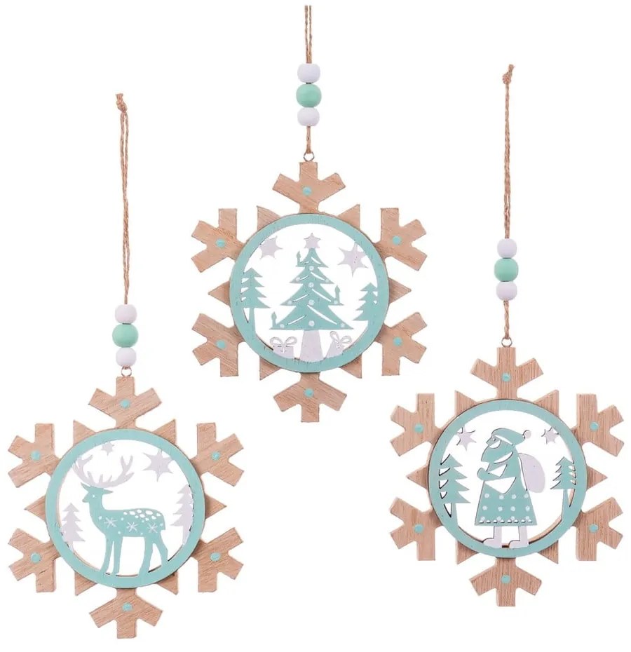 Karácsonyi függődísz készlet 3 db-os Snowflake - Casa Selección