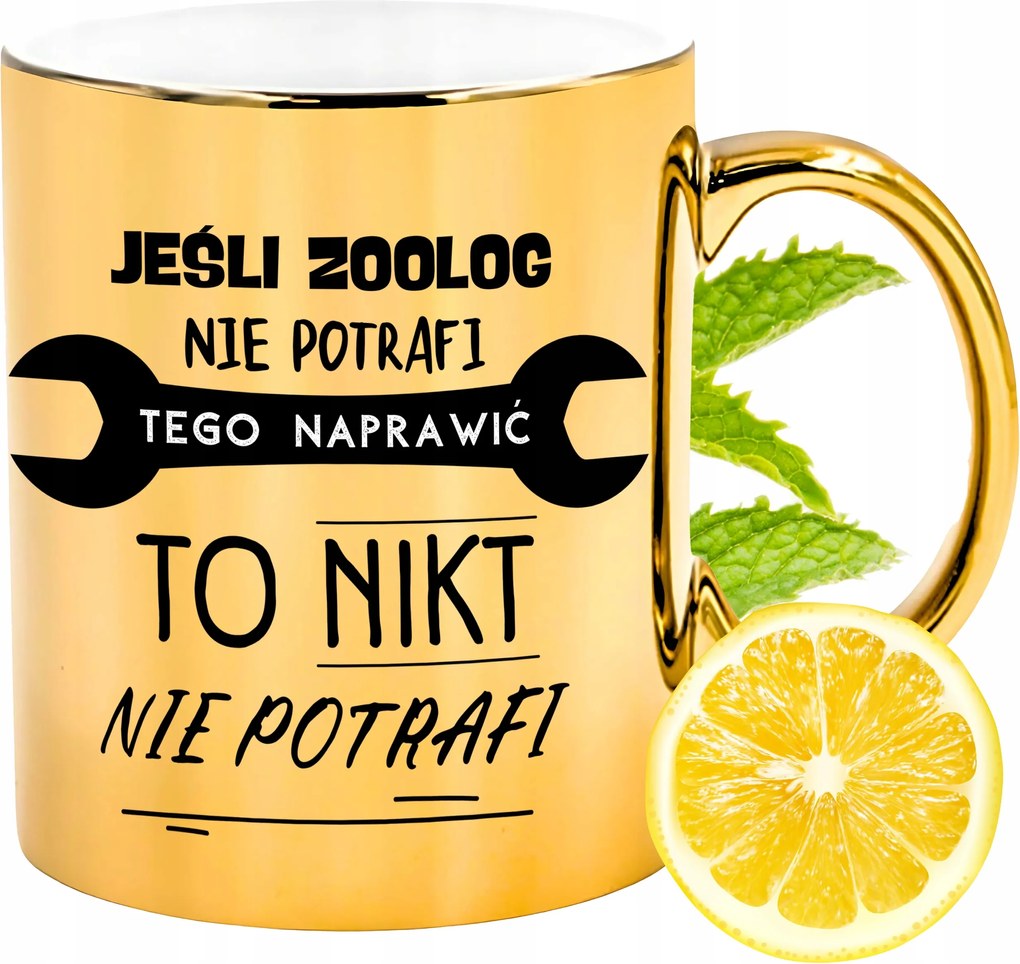 Prémium Arany Csillogó Bögre Zoológusnak Ajándék Nyomtatott Fotóval