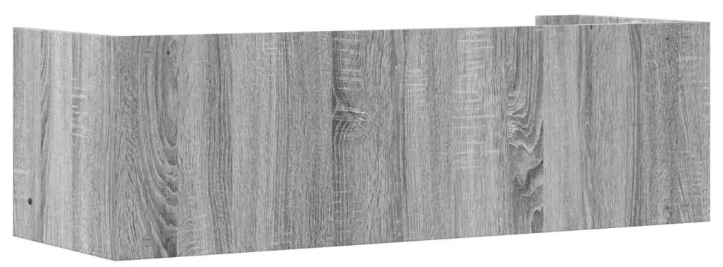 szürke sonoma színű szerelt fa fali polc 100 x 35 x 30,5 cm