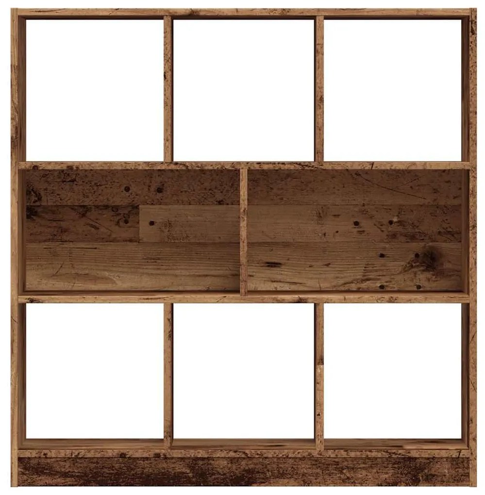 antik fa színű szerelt fa könyvszekrény 97,5 x 29,5 x 100 cm