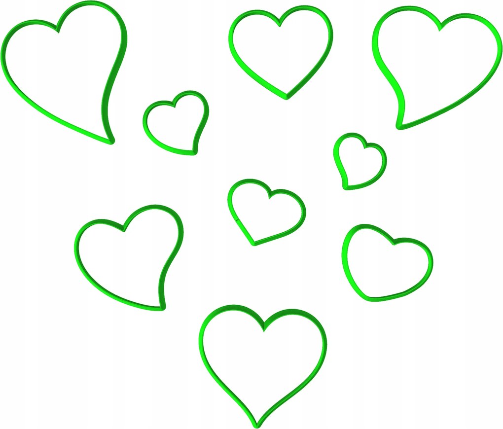 9x Forma Lyukasztó Valentin-nap Szív Szett No3