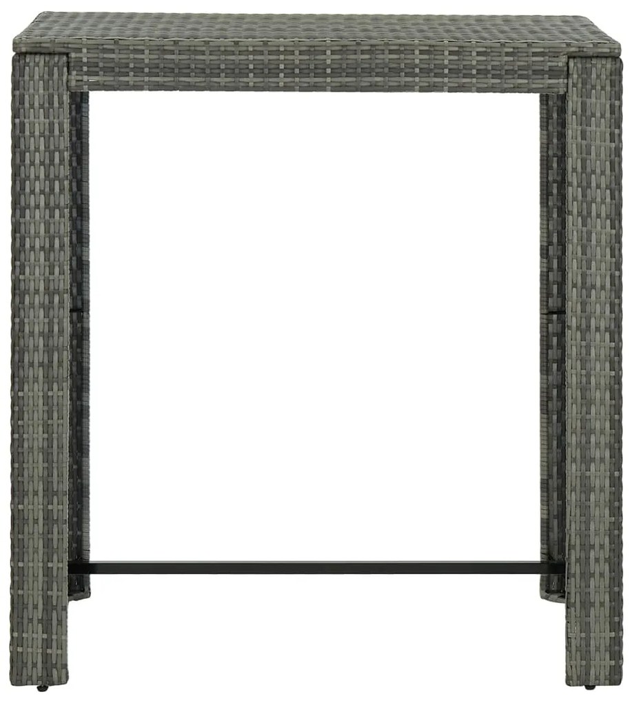 vidaXL szürke polyrattan kerti bárasztal 100 x 60,5 x 110,5 cm