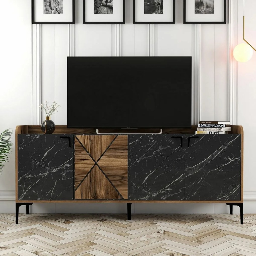 Venedik szekrény Walnut and Black Marble