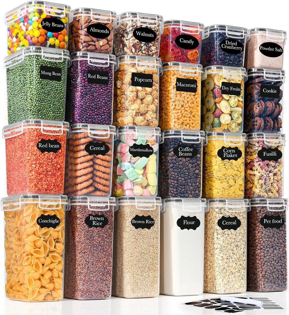 24 Db-os Ételtároló Műanyag Légmentesen Záródó Konyhai Szett