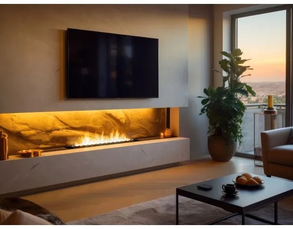 InFire - Beépített BIO kandalló 8,5x120 cm 6kW fekete