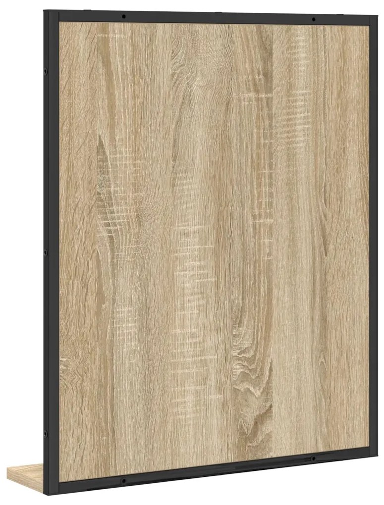 Fürdőszobai Tükör Polccal Sonoma Tölgy 50x12x60 cm Szerelt Fa