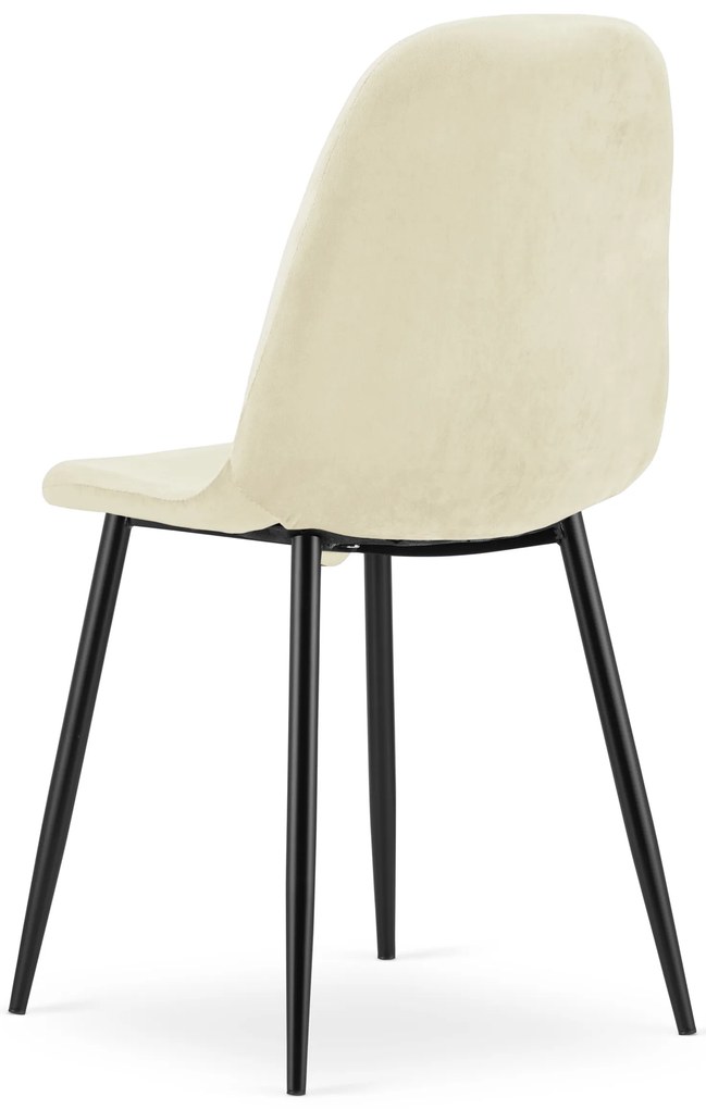 Bézs bársonyszék COMO fekete lábakkal