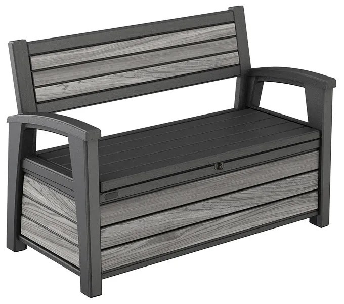 Decocoat műanyag kerti pad/tároló 227 L viharszürke