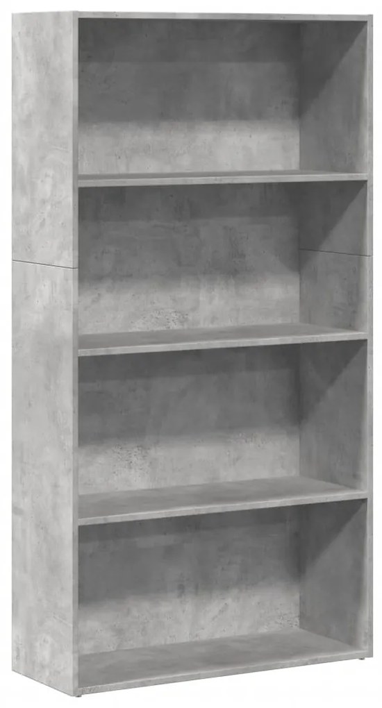 betonszürke szerelt fa könyvespolc 80 x 30 x 152 cm