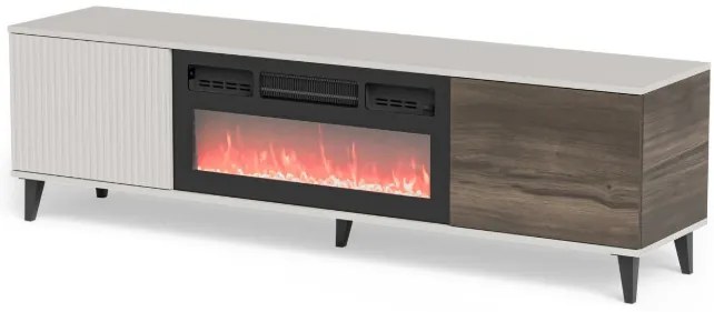 Random 2 RTV-180K TV állvány kandallóval kasmír/dió 180cm